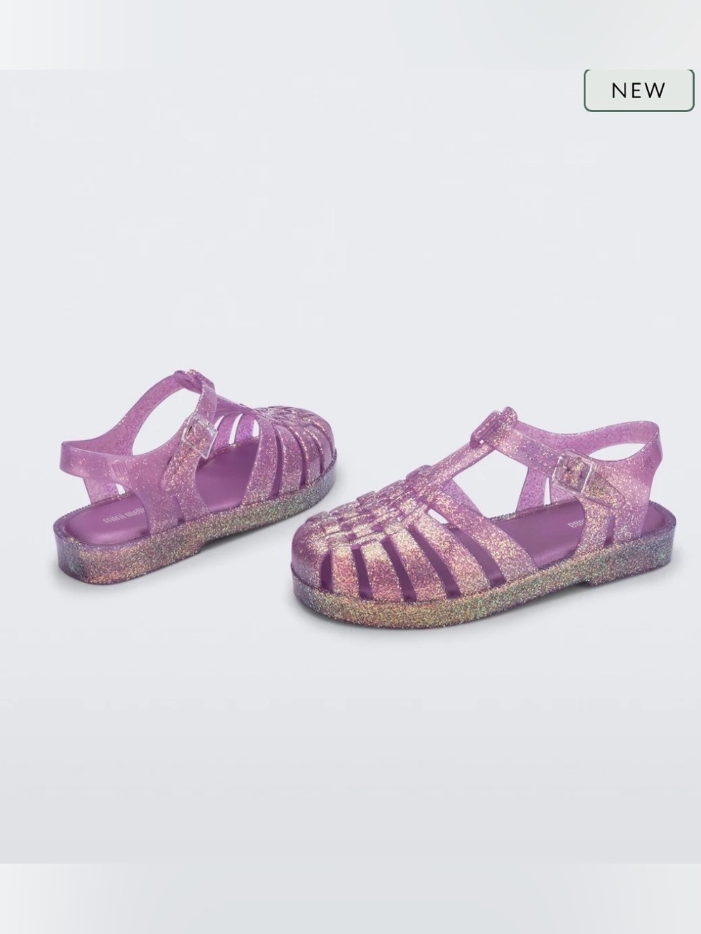 MINI MELISSA Possession Kids Glitter Jelly Sandals - Purple